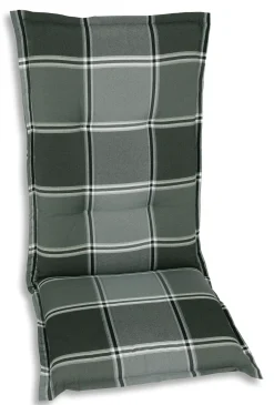 GO-DE Hochlehner-Auflage 123 x 50 x 9 cm, grau kariert