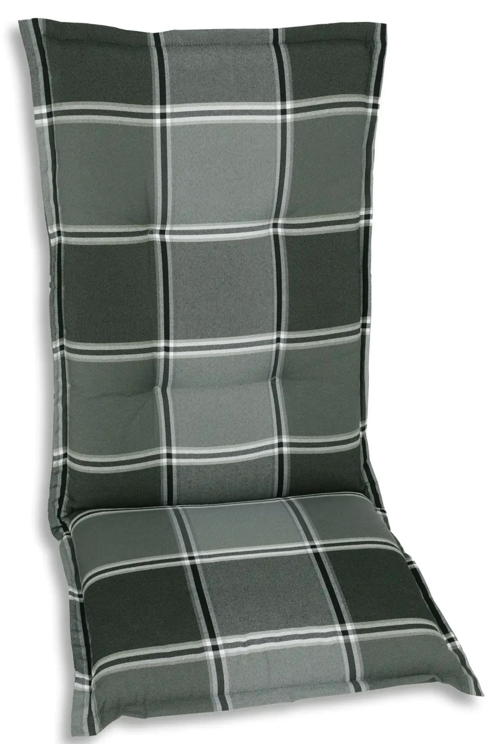 GO-DE Hochlehner-Auflage 123 x 50 x 9 cm, grau kariert