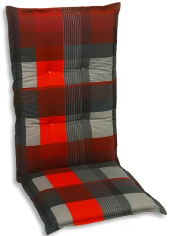 GO-DE Hochlehner-Auflage 120 x 50 x 8 cm, rot kariert