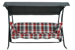GO-DE Hollywood-Auflage 4-tlg. 50 cm x 180 cm x 8 cm, rot, karo rot