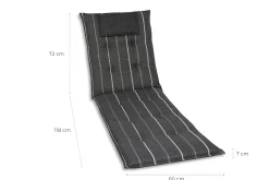 GO-DE Liegen-Auflage 190 cm x 60 cm x 7 cm, grau, anthrazit