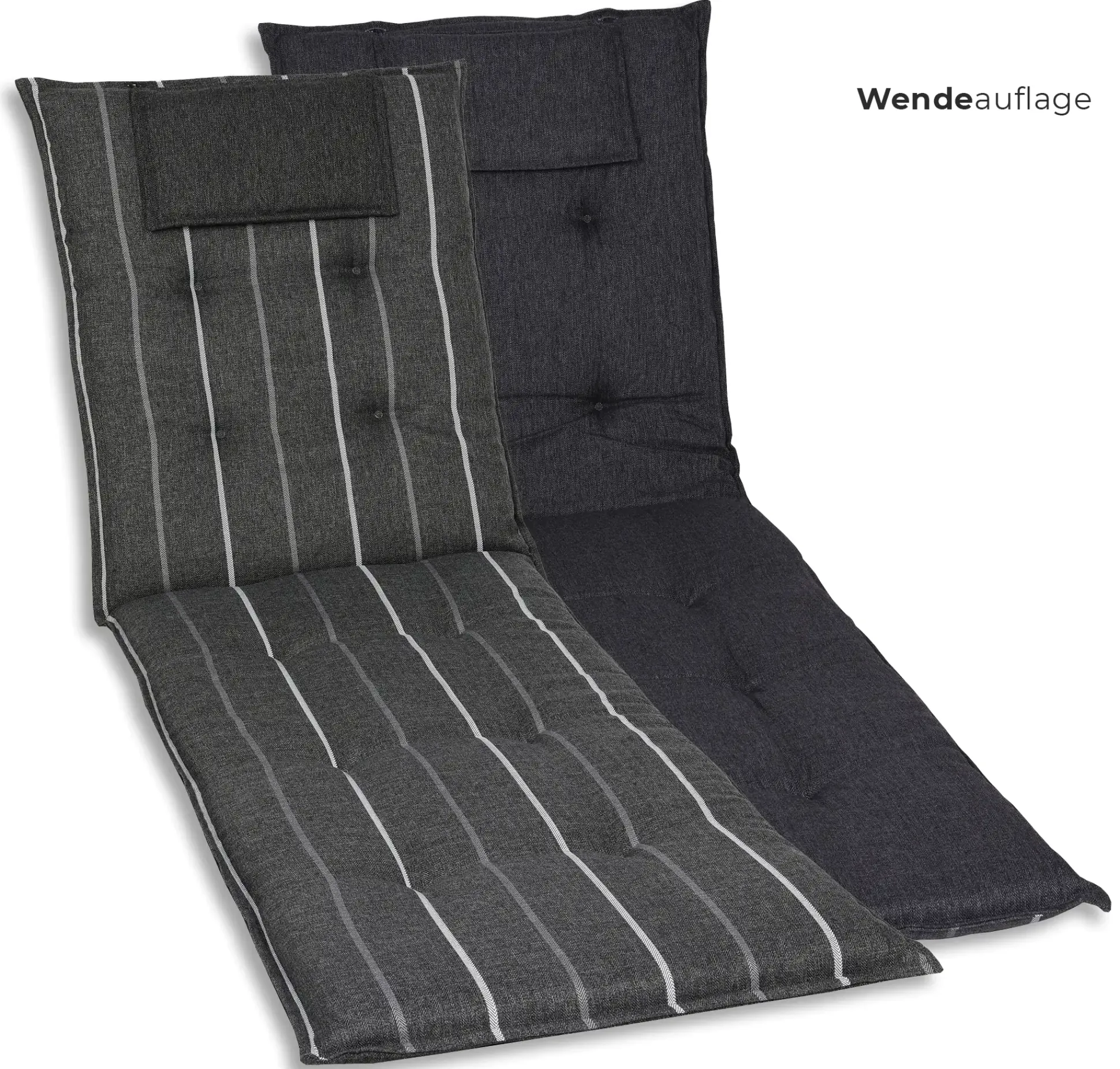GO-DE Liegen-Auflage 190 cm x 60 cm x 7 cm, grau, anthrazit