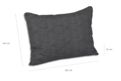 GO-DE Lounge-Ersatzkissen Rücken 55-60 cm x 40 cm x 15 cm, grau, anthrazit