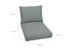 GO-DE Loungekissen-Set 80 x 60 x 12 cm, grau