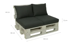 Go-De Loungekissen-Set 80 x 60 x 12 cm, anthrazit