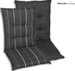 GO-DE Mittellehner-Auflage 108 cm x 50 cm x 7 cm, grau, anthrazit