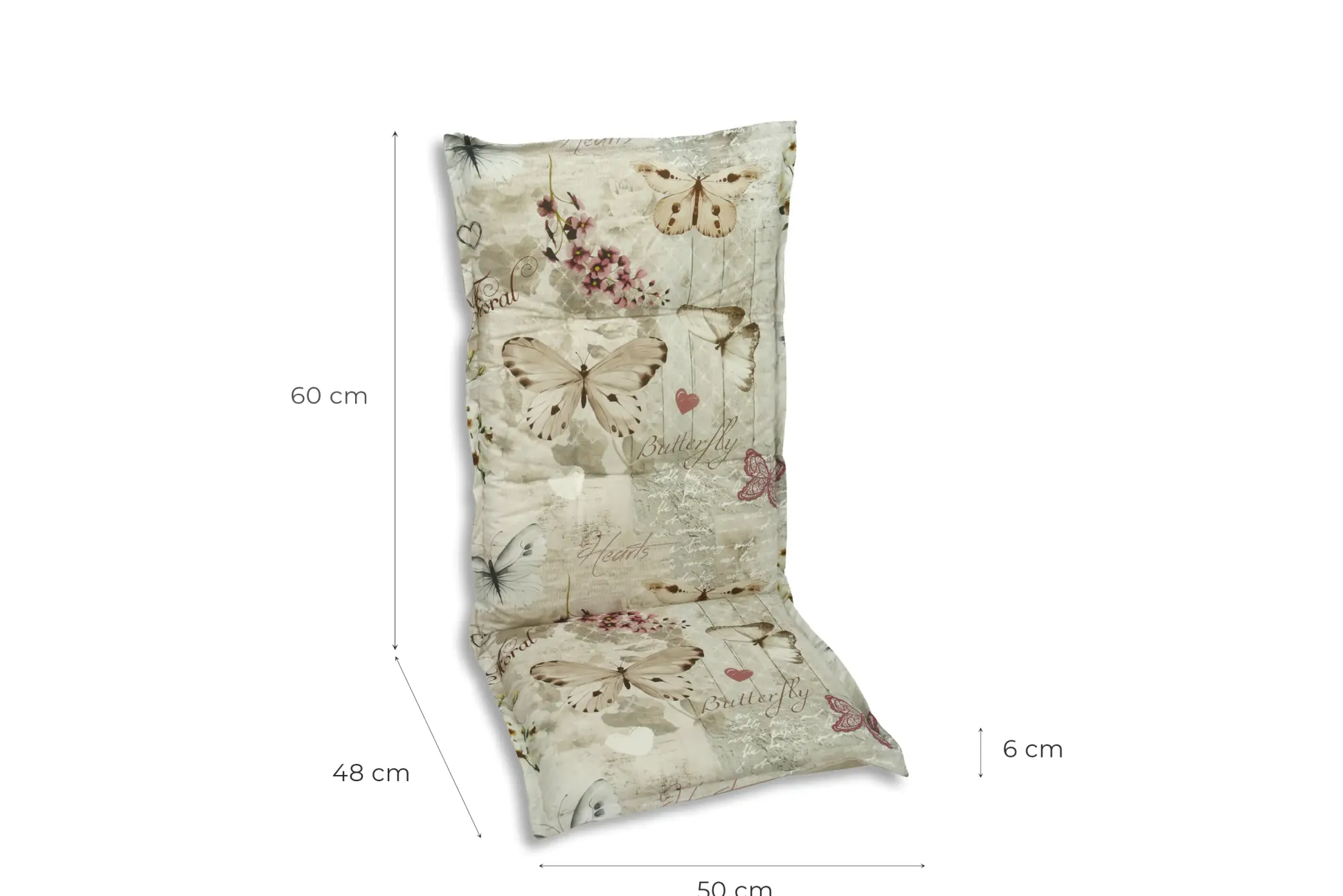 GO-DE Mittellehner-Auflage 108 x 50 x 6 cm beige