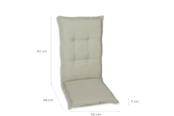 GO-DE Mittellehner-Auflage 108 cm x 50 cm x 7 cm, beige