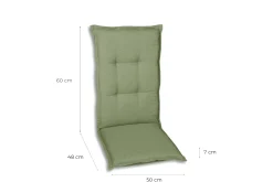 GO-DE Mittellehner-Auflage 108 cm x 50 cm x 7 cm, salbeigrün