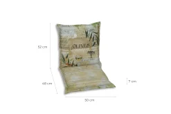 Go-De Niederlehner-Auflage 100 cm x 50 cm x 7 cm, grün beige gemustert