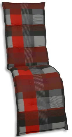 GO-DE Relax-Auflage 170 x 50 x 7 cm, rot kariert
