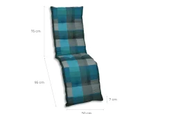 GO-DE Relax-Auflage Classic 170 x 50 x 7 cm, blau kariert