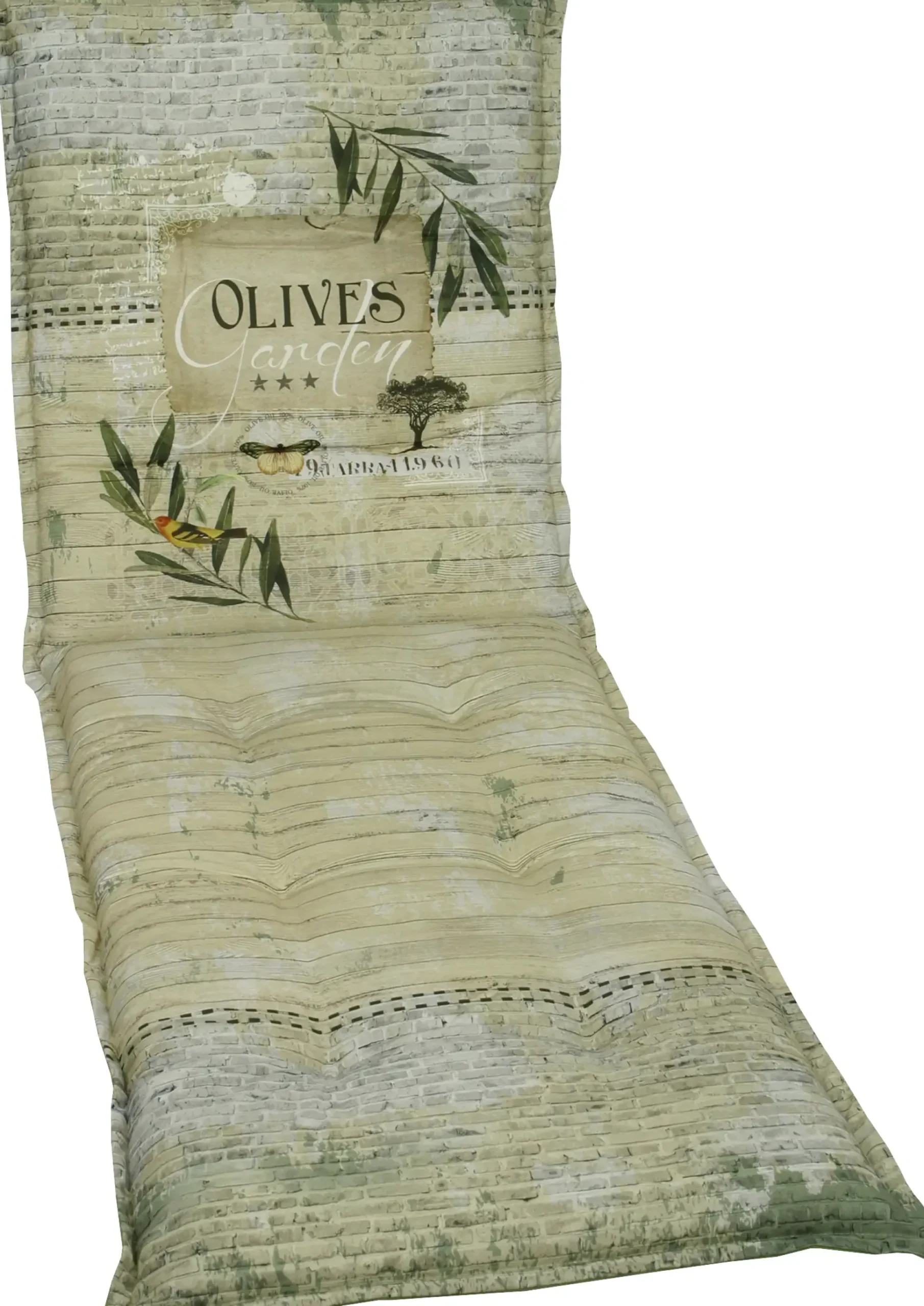 Go-De Rollliegen-Auflage grün beige gemustert, 190 x 60 x 8 cm