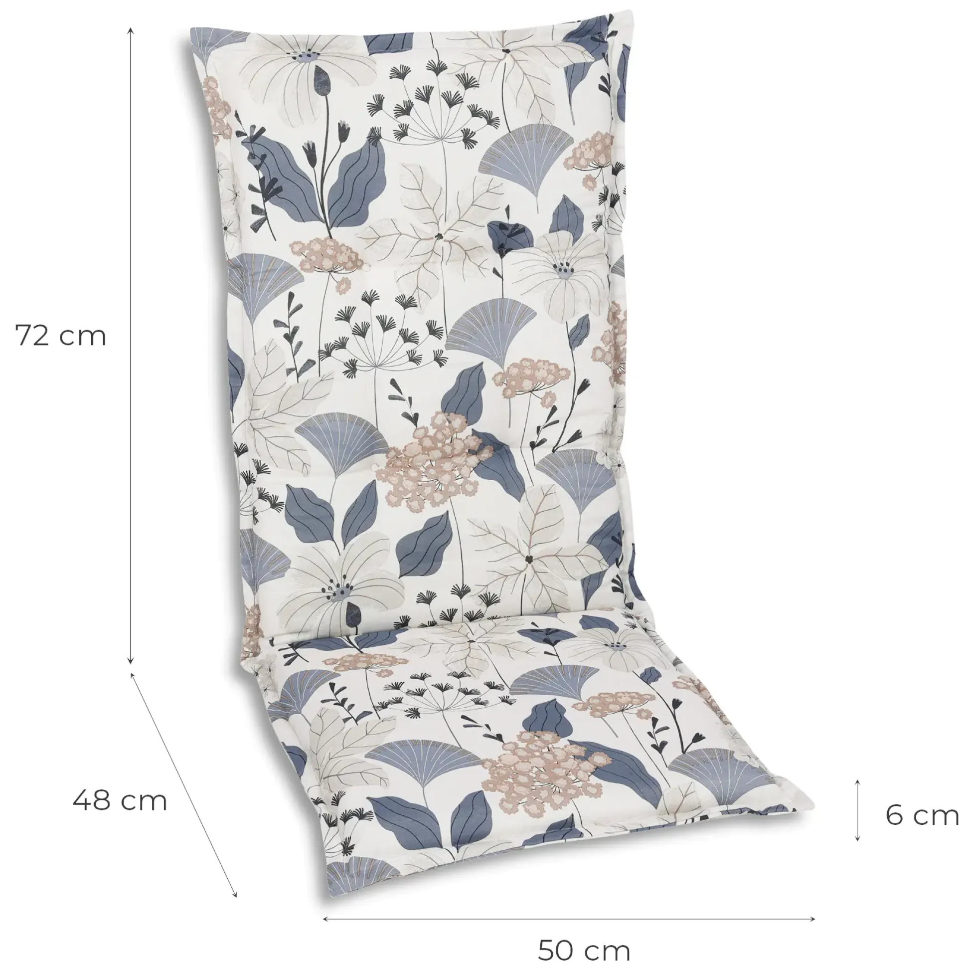 GO-DE Sesselauflage hoch 50 x 120 x 6 cm beige