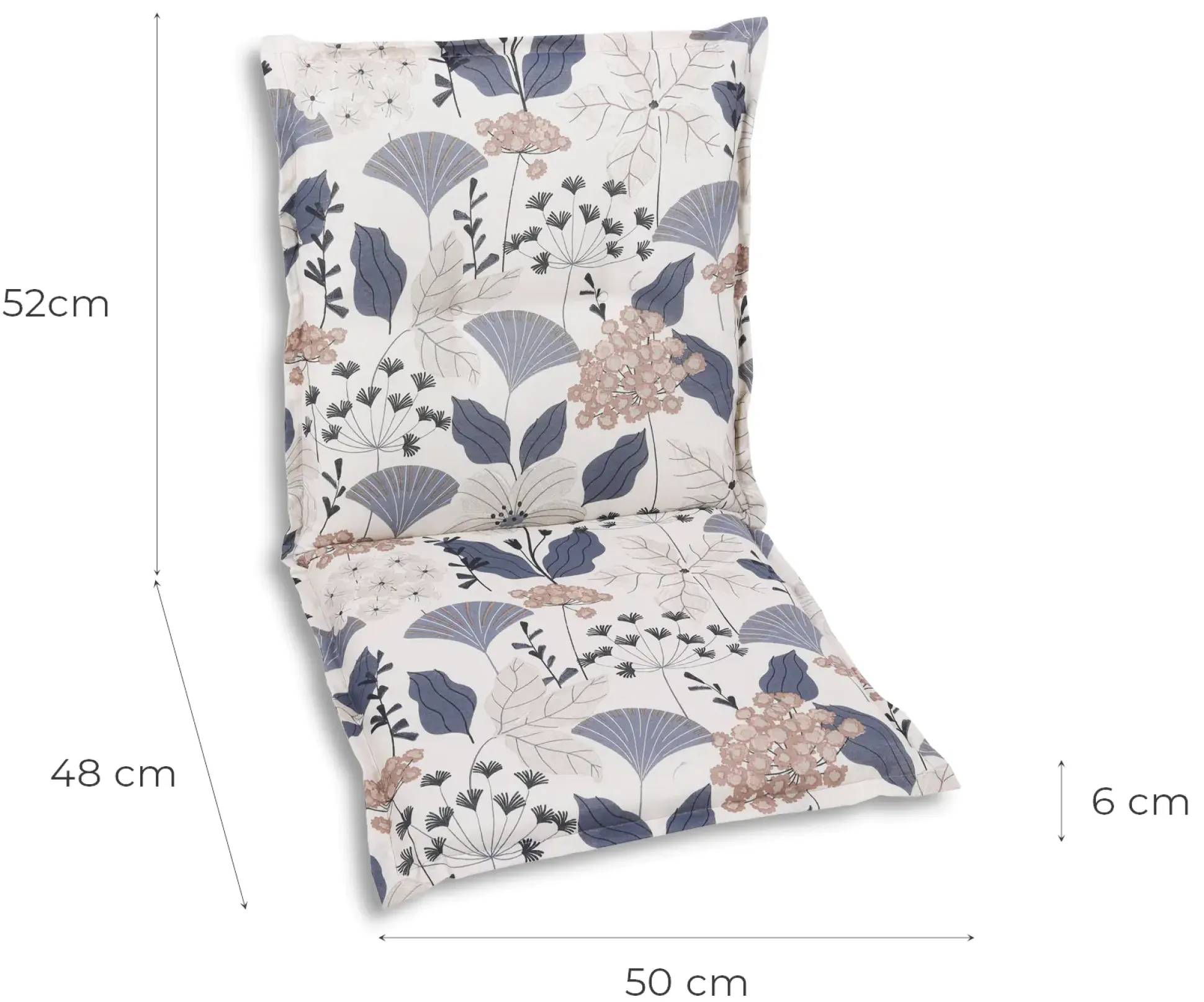 GO-DE Sesselauflage nieder 50 x 100 x 6 cm beige