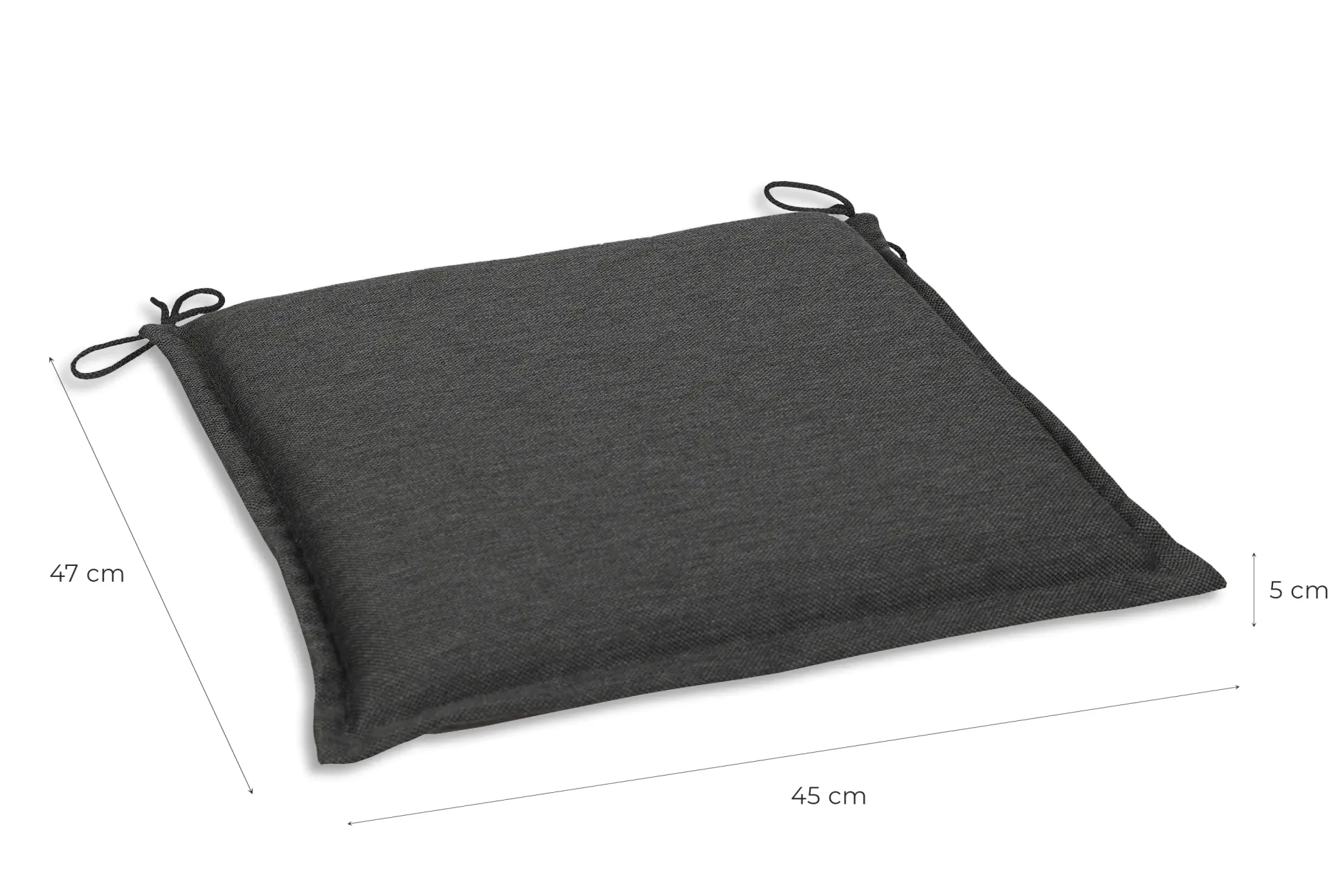 GO-DE Sitzkissen Dora 45 cm x 47 cm x 5 cm, grau, anthrazit