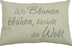 GO-DE Sprüchekissen 60 x 40 x 12 cm, beige