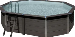 Gre Composite Pool oval grau 524 x 386 x 124 cm