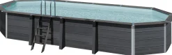 Gre Composite Pool oval grau, 804 x 386 x 124 cm