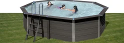 Gre Composite Pool oval grau, 524 x 386 x 124 cm
