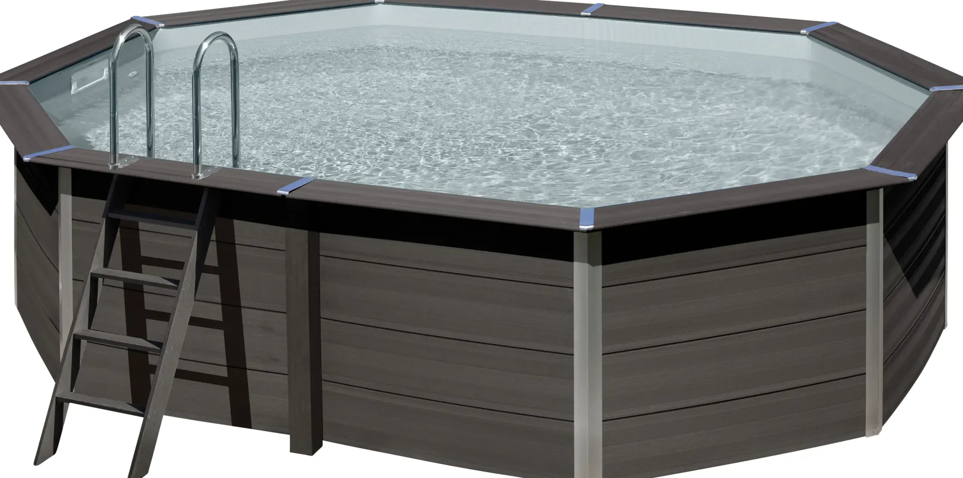 Gre Composite Pool oval grau, 524 x 386 x 124 cm