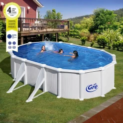 Gre Stahlwandpool Atlantis oval 500 x 300 x 132 cm, weiß