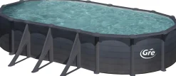 Gre Stahlwandpool Granada oval 730 x 375 x 132 cm, graphit