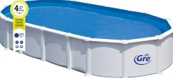 Gre Stahlwandpool Haiti oval 730 x 375 x 132 cm, weiß