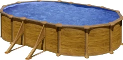 Gre Stahlwandpool Mauritius oval 500 x 300 x 132 cm Holzdekor