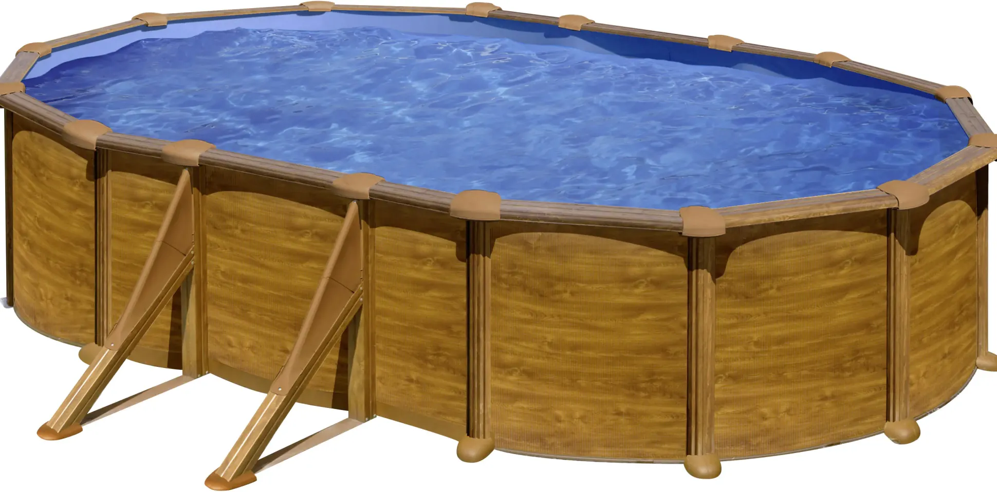 Gre Stahlwandpool Mauritius oval 500 x 300 x 132 cm Holzdekor
