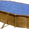 Gre Stahlwandpool Mauritius oval 730 x 375 x 132 cm Holzdekor