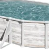 Gre Stahlwandpool oval mit Nordicoptik 500 x 300 x 132 cm