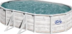 Gre Stahlwandpool oval mit Nordicoptik 500 x 300 x 132 cm