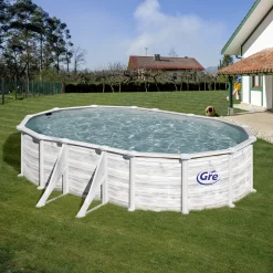 Gre Stahlwandpool oval mit Nordicoptik 500 x 300 x 132 cm