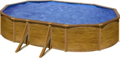 Gre Stahlwandpool Pacific oval 500 x 300 x 120 cm Holzdekor