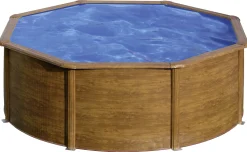 Gre Stahlwandpool Pacific rund Ø 350 x 120 cm Holzdekor