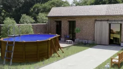 Gre Stahlwandpool Pacific oval 610 x 375 x 120 cm Holzdekor