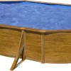 Gre Stahlwandpool Sicilia oval 500 x 300 x 120 cm Holzdekor