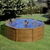Gre Stahlwandpool Sicilia rund Ø 350 x 120 cm Holzdekor