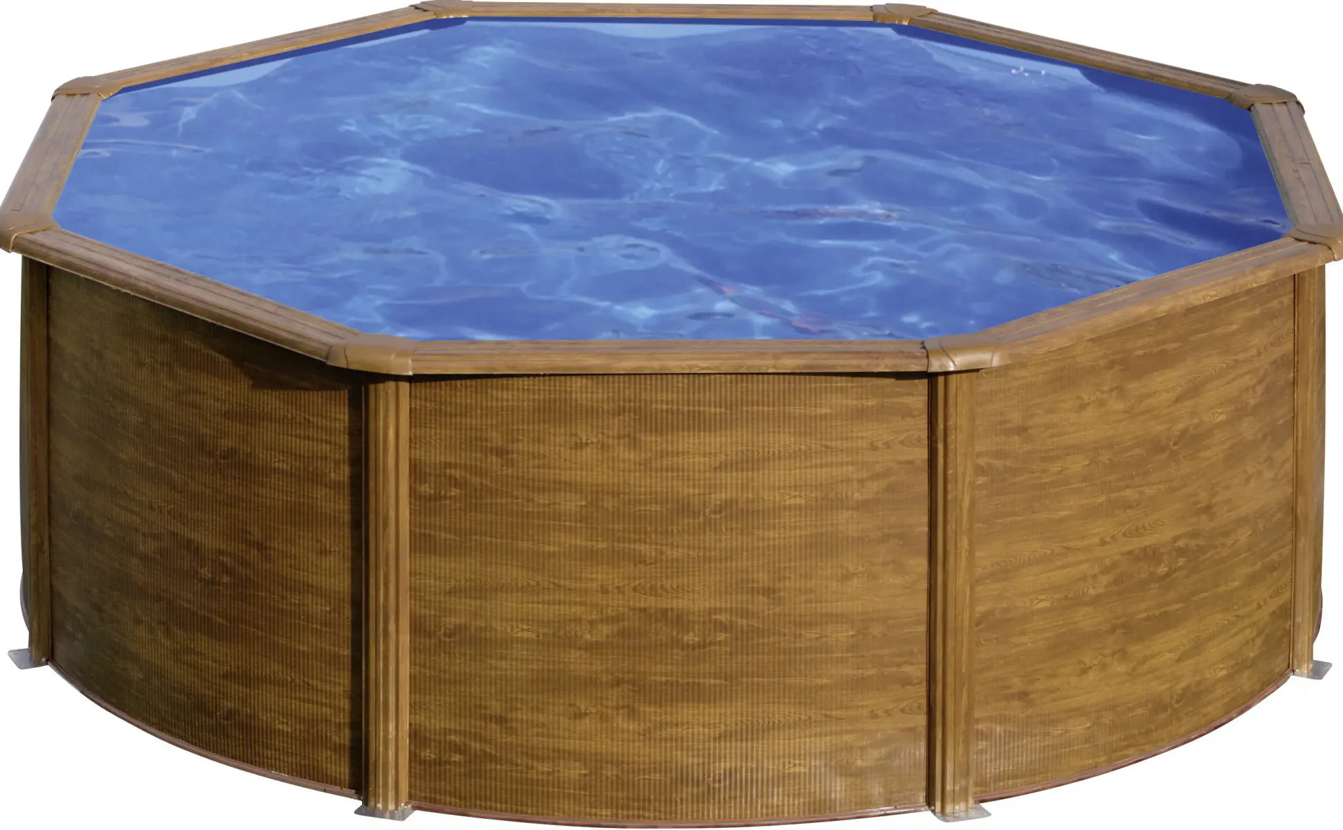 Gre Stahlwandpool Sicilia rund Ø 350 x 120 cm Holzdekor