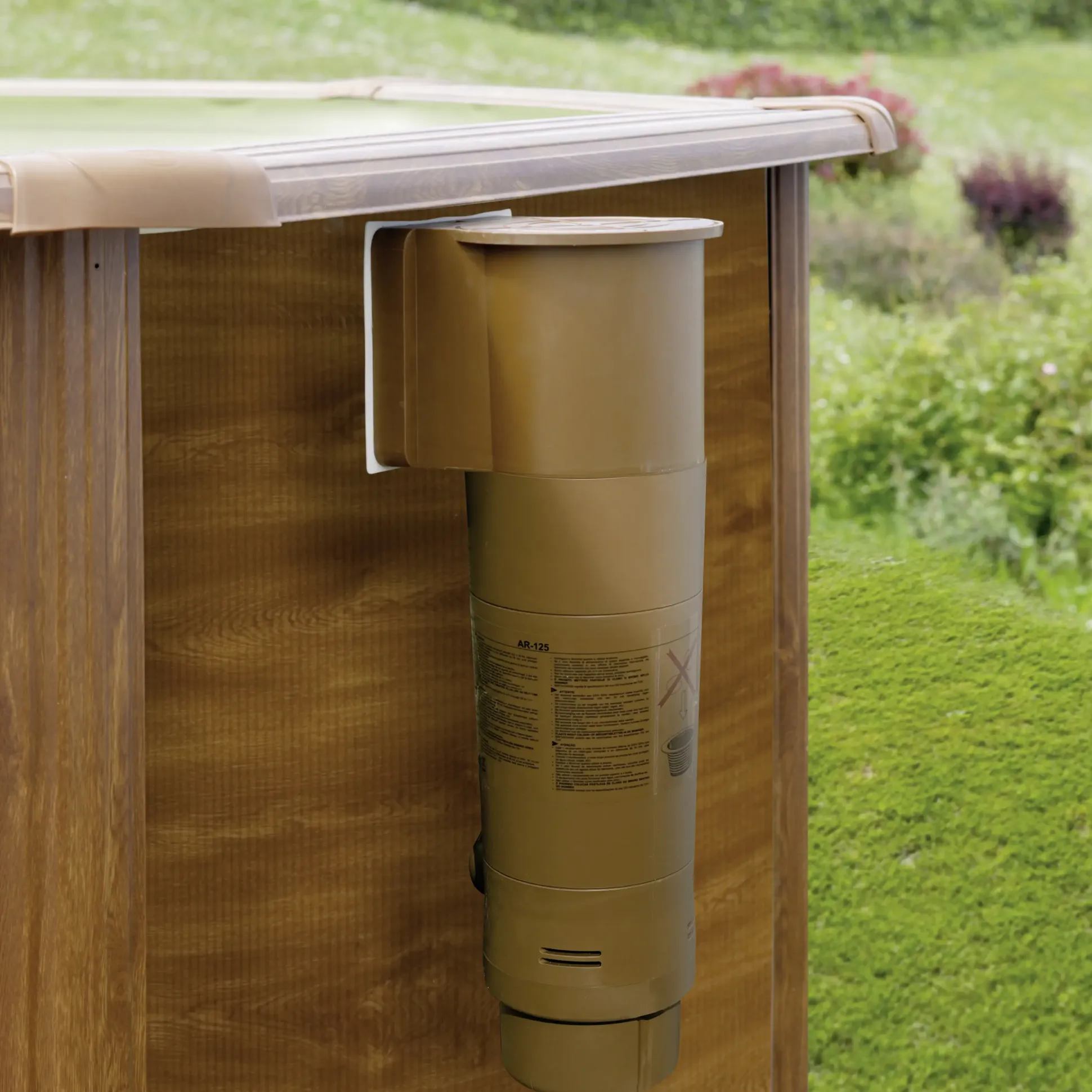 Gre Stahlwandpool Sicilia rund Ø 350 x 120 cm Holzdekor