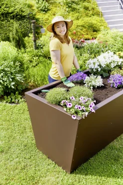 Gutta Hochbeet Valenta 150 150 x 90 x 80 cm, Rost Matt