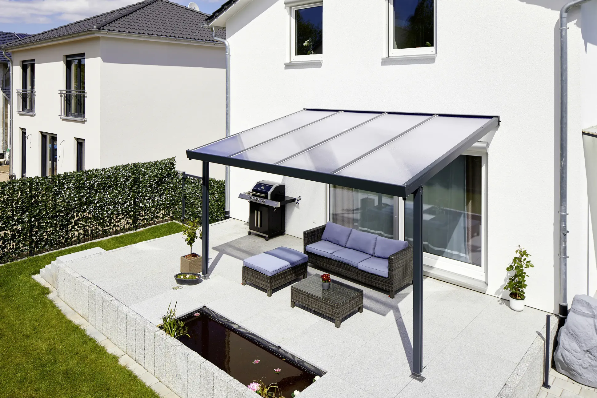 Gutta Premium Terrassendach 410,2 x 306 cm anthrazit PC klar 16 mm