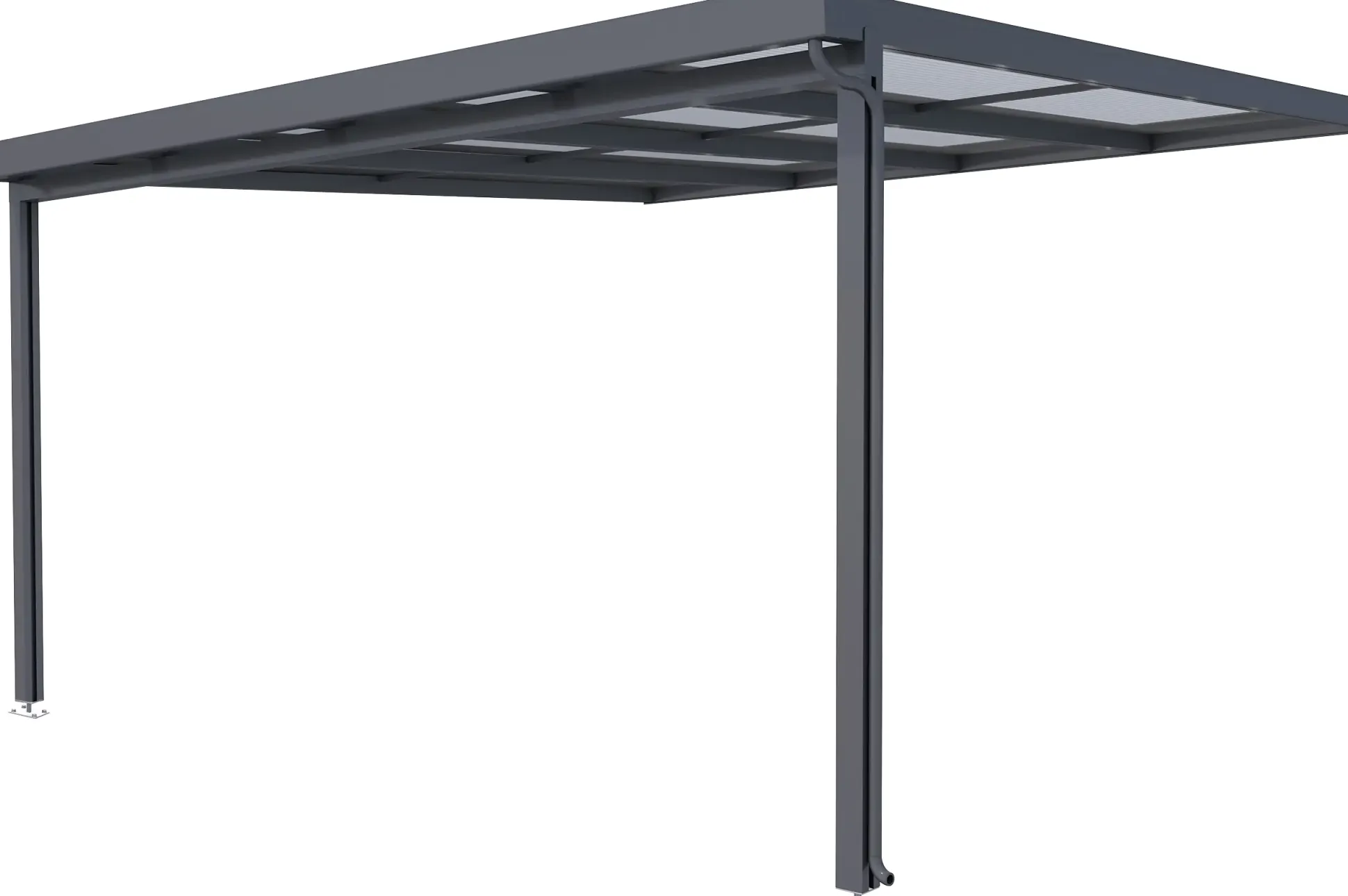 Gutta Premium Terrassendach 410,2 x 406 cm anthrazit PC weiß opal 16 mm