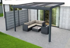 Gutta Premium Terrassendach 309,4 x 306 cm anthrazit PC bronce 16 mm