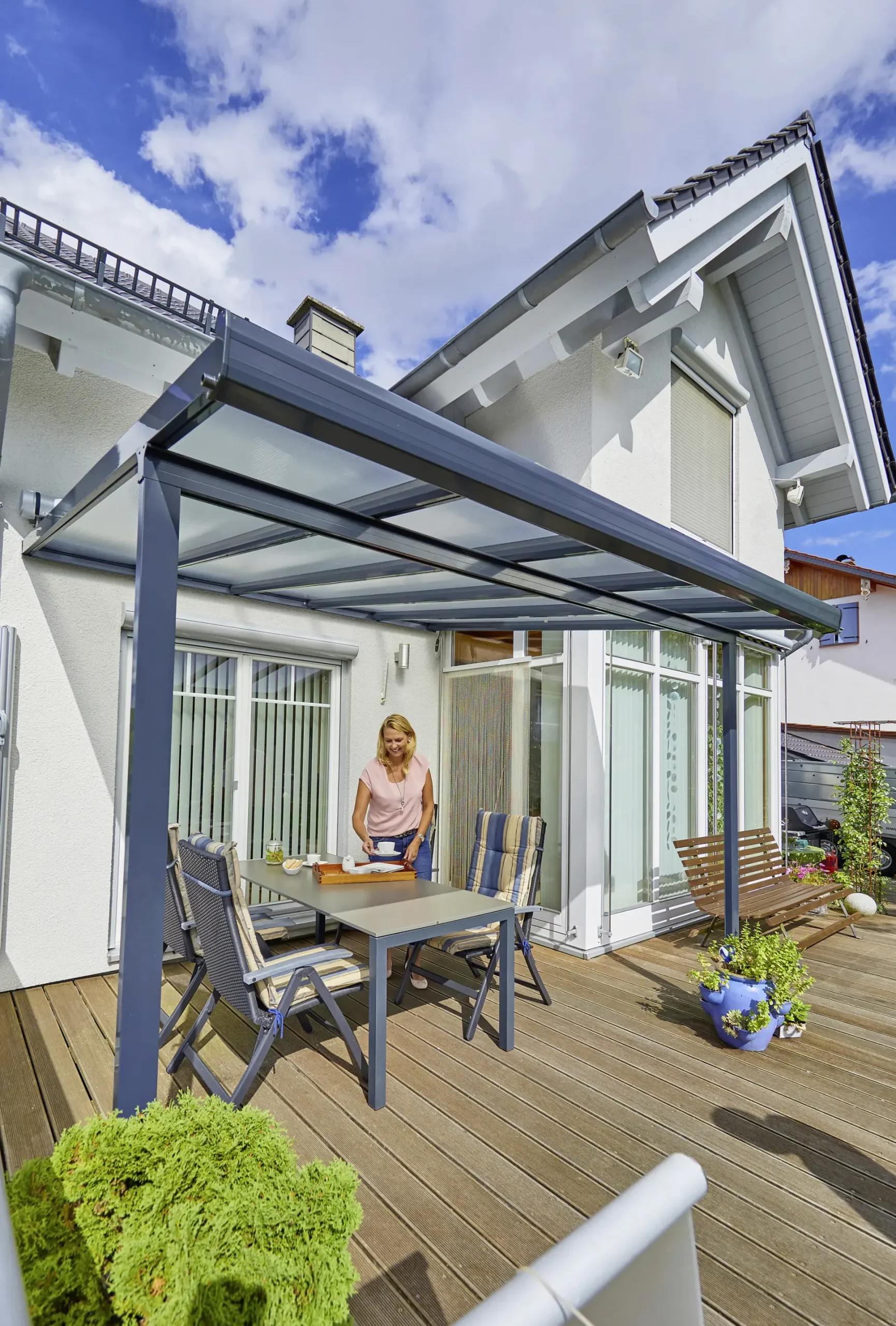 Gutta Terrassenüberdachung Basic 306x306cm anthrazit