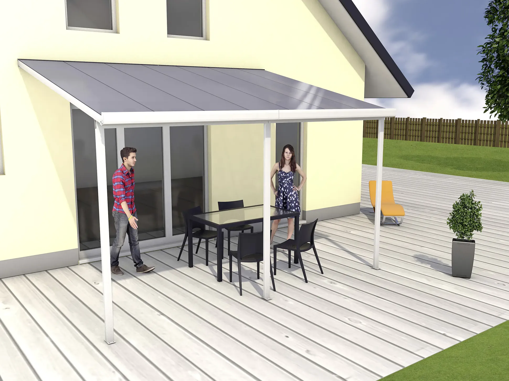 Gutta Terrassenüberdachung Basic 426x306cm weiß