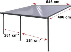 Gutta Terrassenüberdachung Basic 546x406cm anthrazit