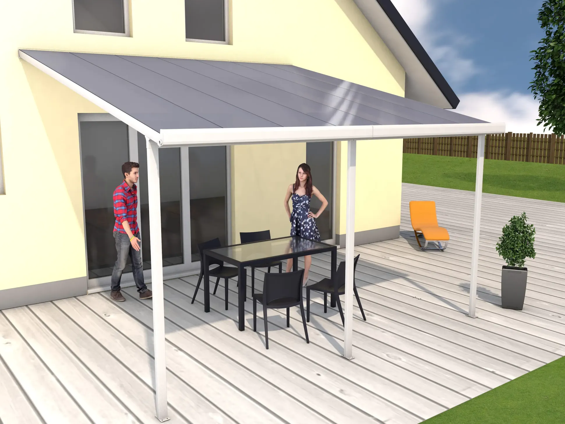 Gutta Terrassenüberdachung Basic 426x406cm weiß