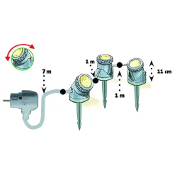 Heissner Teich- und Gartenlicht HighPower LED U403-T 3er Set